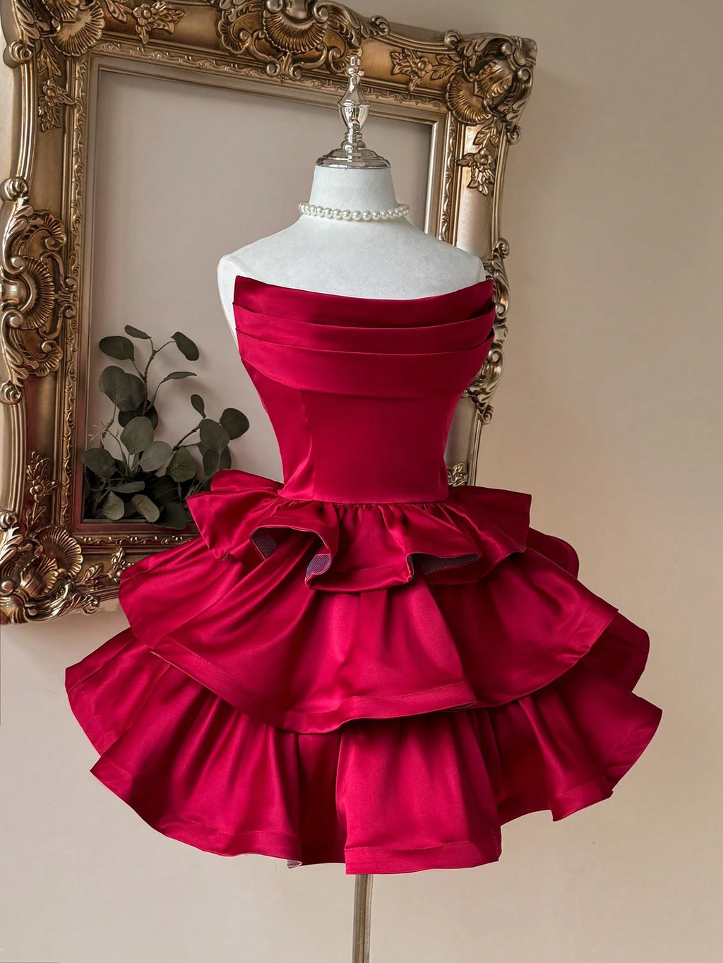 Lovelzi Champagne Summer Elegant Formal Party Satin Off Shoulder Ruffle Hem Dress, Fashionable Wedding - image 16