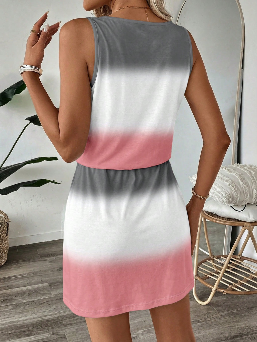 LUNE Women's Casual Printed Short Dress Suitable For Spring And Summer