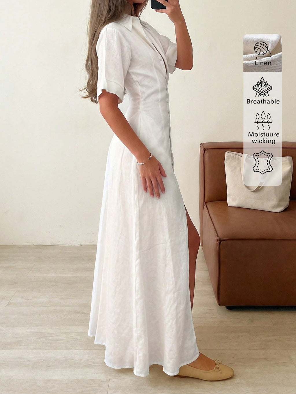 Elegant Linen Casual Commute Minimalist Office Daily Linen Dress, Summer Dresses, Elegant Dresses For Women, - image 2