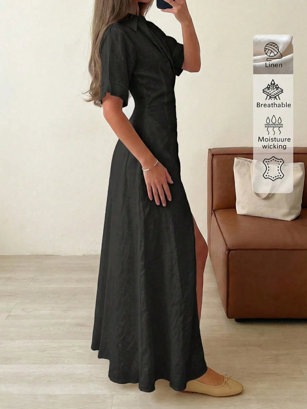 Elegant Linen Casual Commute Minimalist Office Daily Linen Dress, Summer Dresses, Elegant Dresses For Women, - image 14
