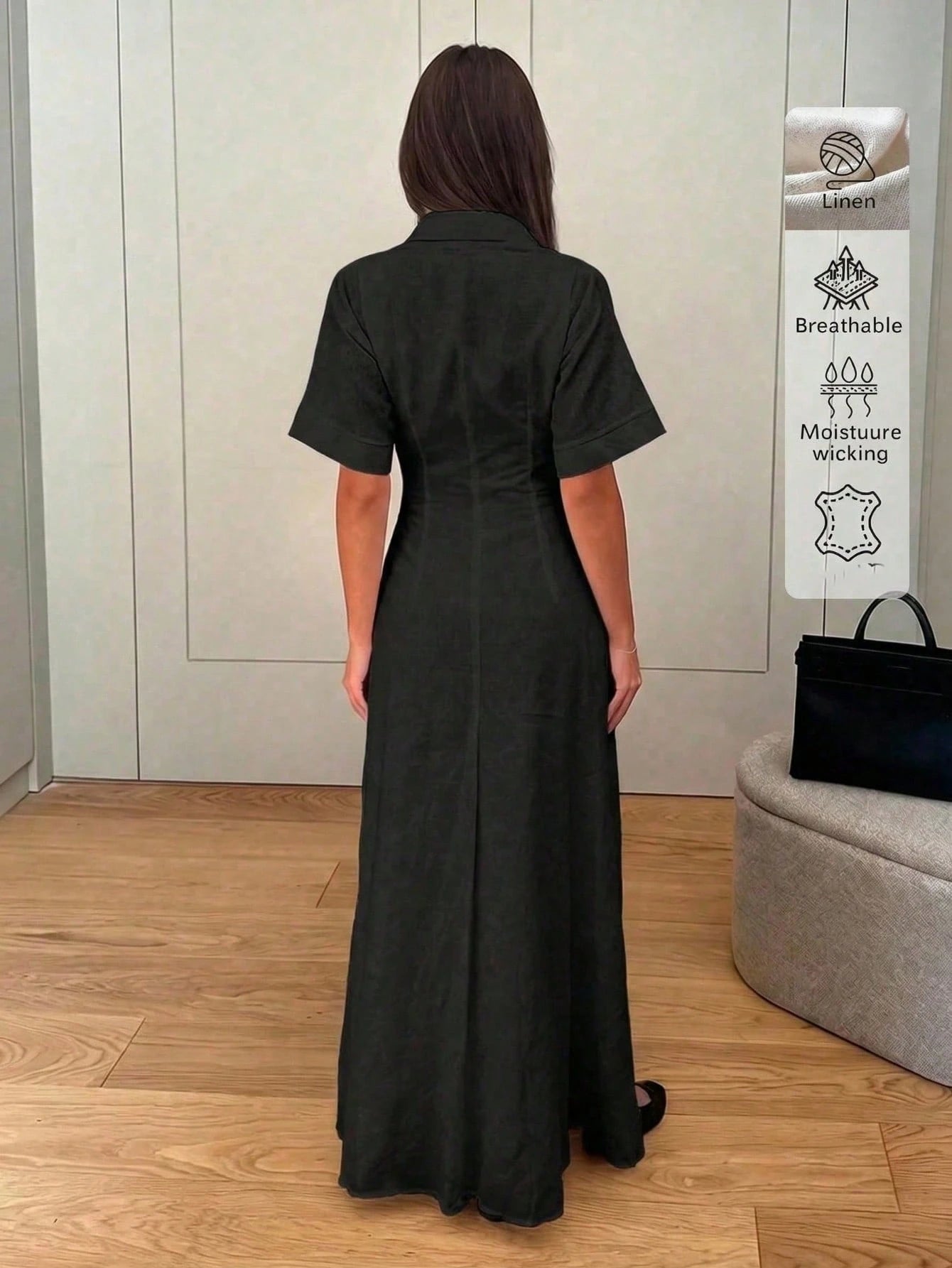 Elegant Linen Casual Commute Minimalist Office Daily Linen Dress, Summer Dresses, Elegant Dresses For Women, - image 13