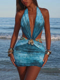 Ure Wave Women's Steel Blue Summer Casual Holiday Vacation Mesh Knit