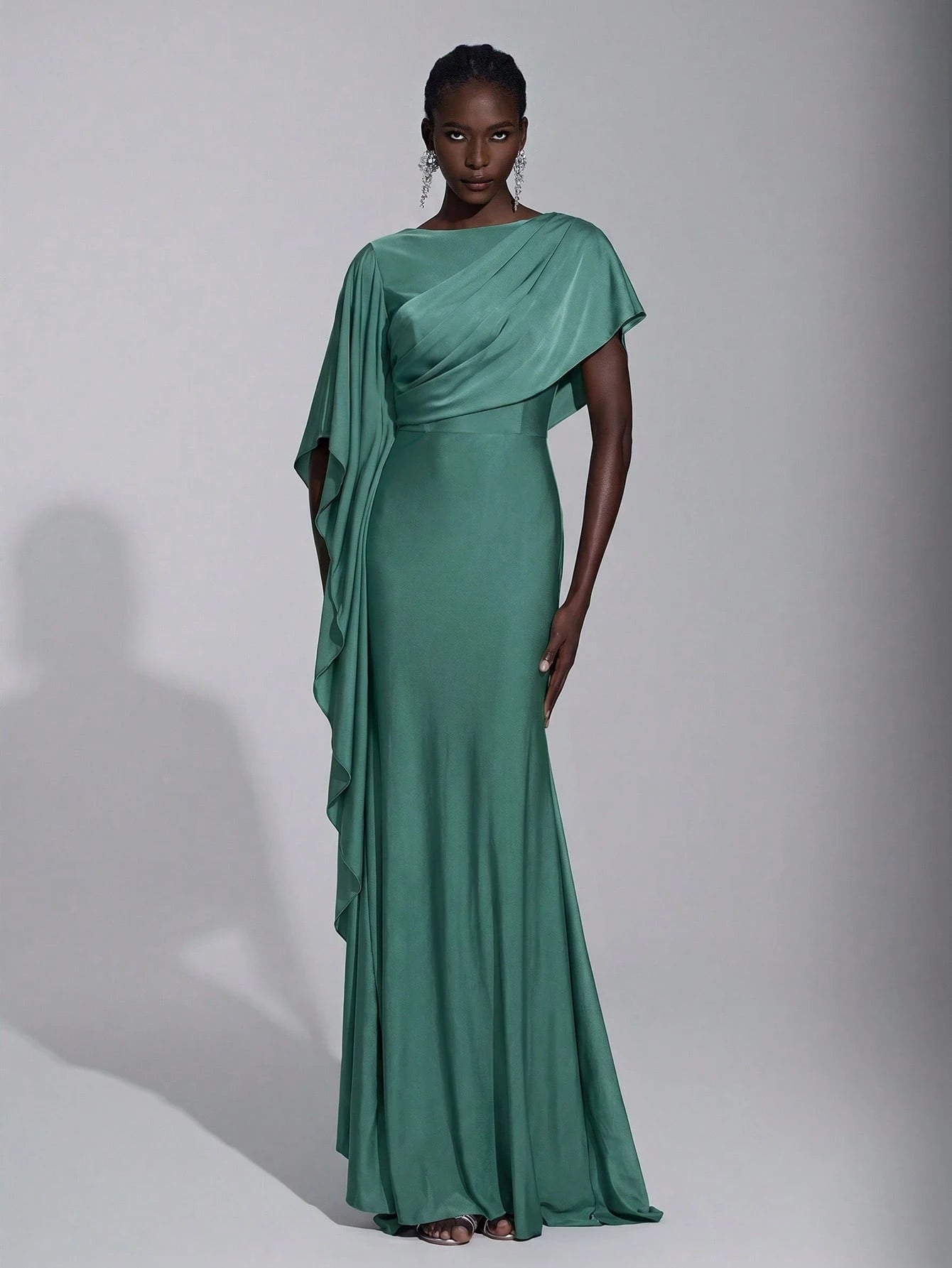 Elitara Elegant,Summer Olive Green Knitted Fishtail Skirt With Large