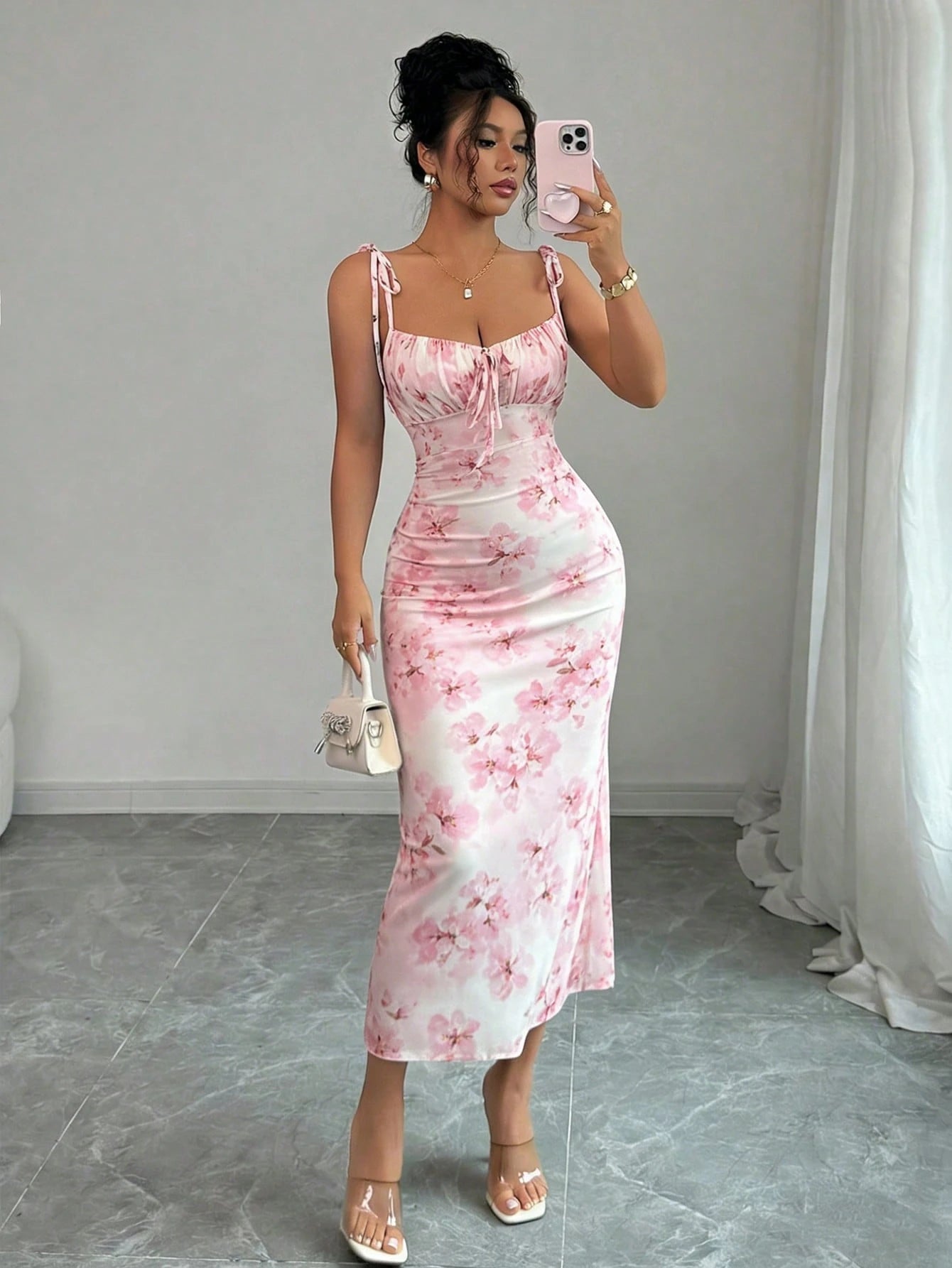 Rafferiza Women Ditsy Floral Strappy Elegant Dress