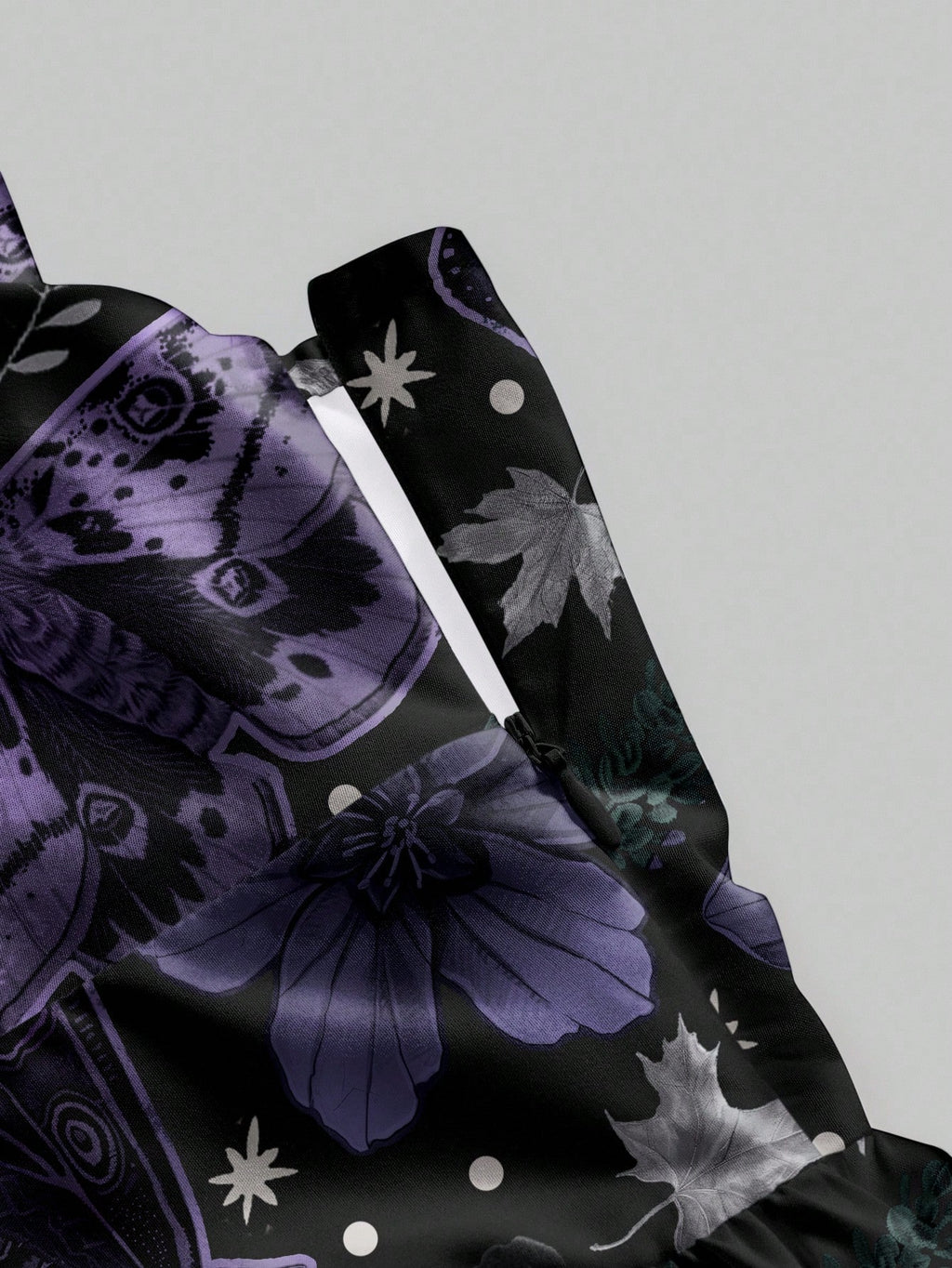 Fairycore Spring/Summer Vacation Flower Black Romantic Bohemian Butterfly, Moth, Leaf Print Sleeveless - image 15
