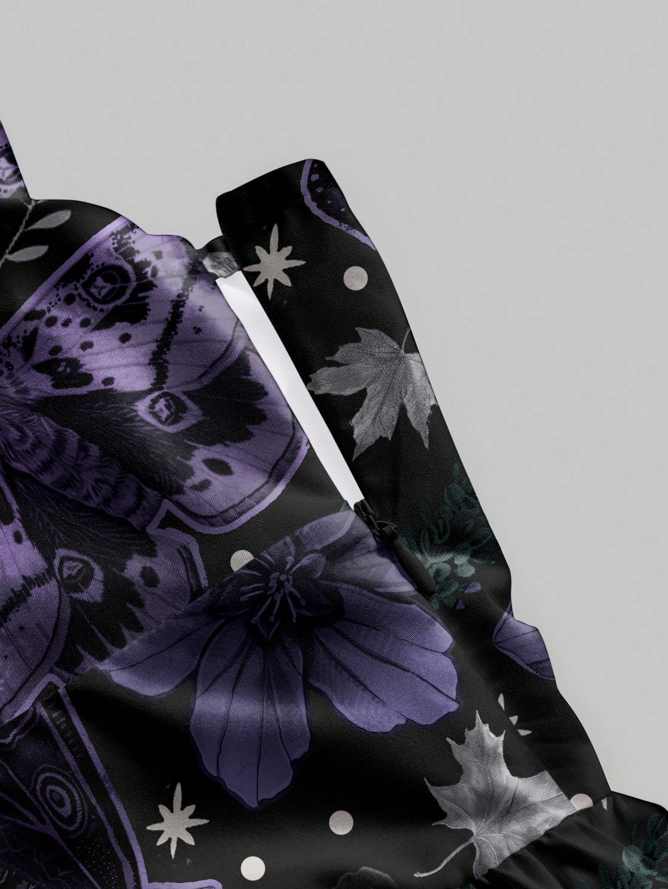 Fairycore Spring/Summer Vacation Flower Black Romantic Bohemian Butterfly, Moth, Leaf Print Sleeveless - image 15