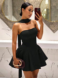 Slaydiva 2025 Women's Elegant Red Strapless A-Line Princess Mini