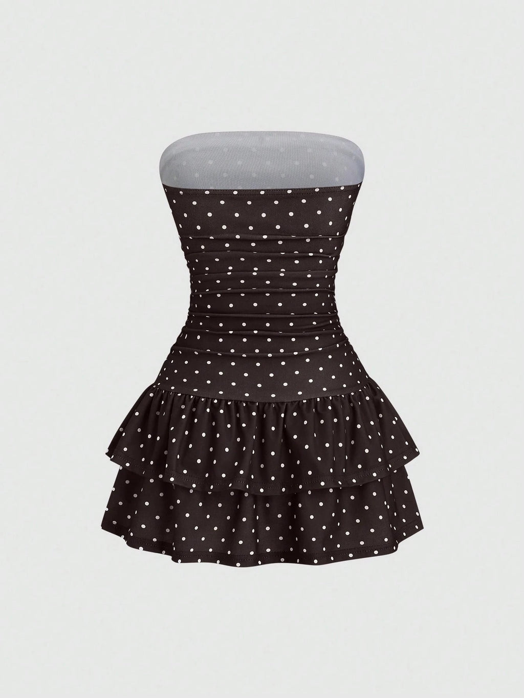Sweetra Black And White Polka Dot Summer Cute Picnic Dress,French