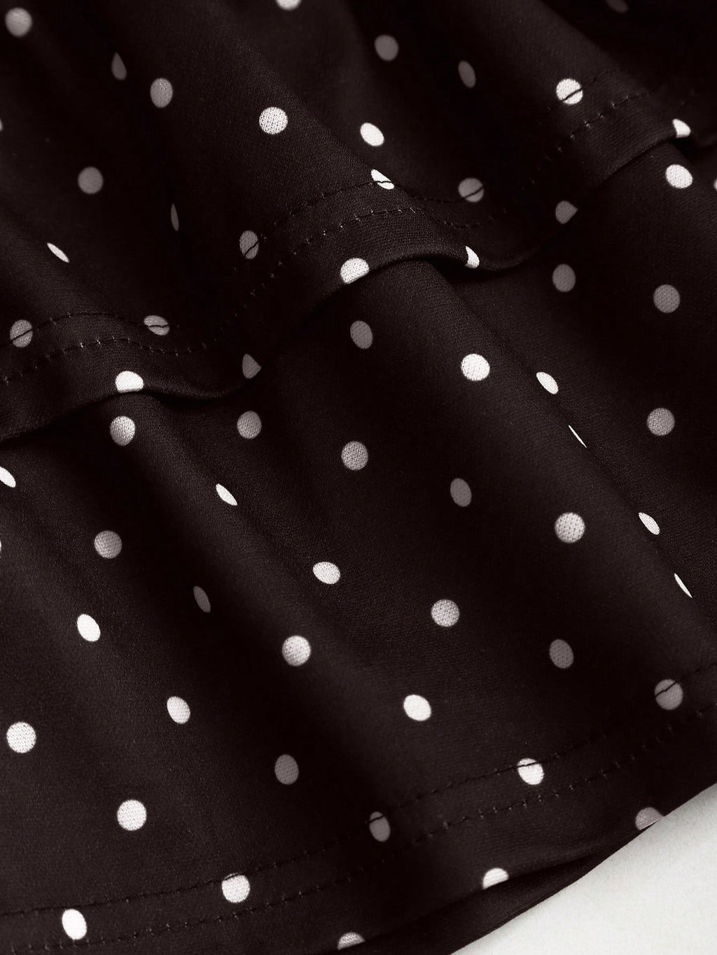 Sweetra Black And White Polka Dot Summer Cute Picnic Dress,French