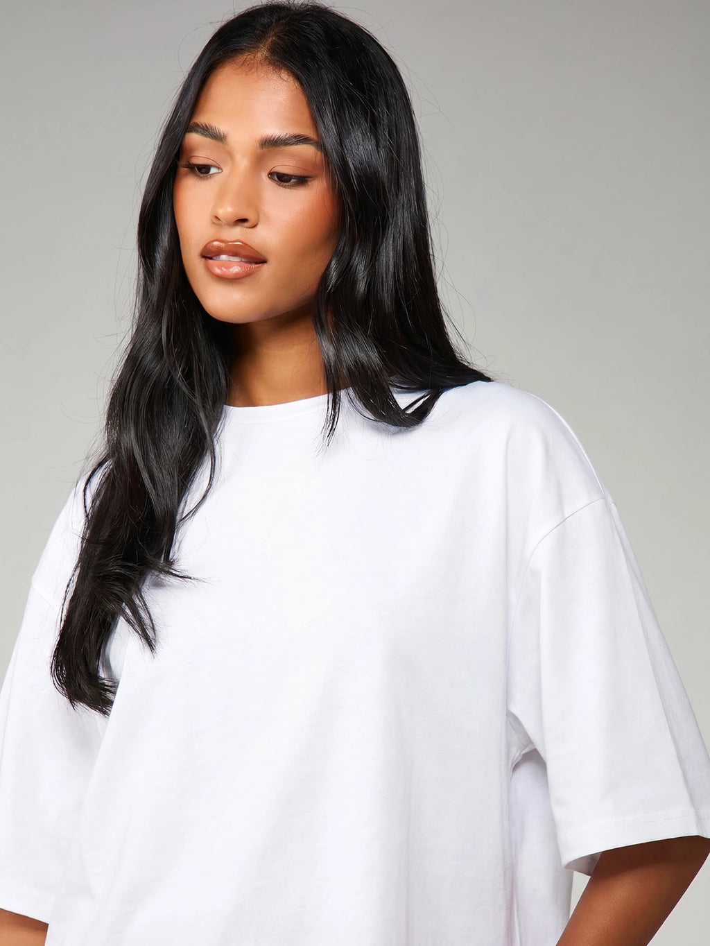 MISSGUIDED Oversized T-Shirt Style Midi Dress With Sheer Lace