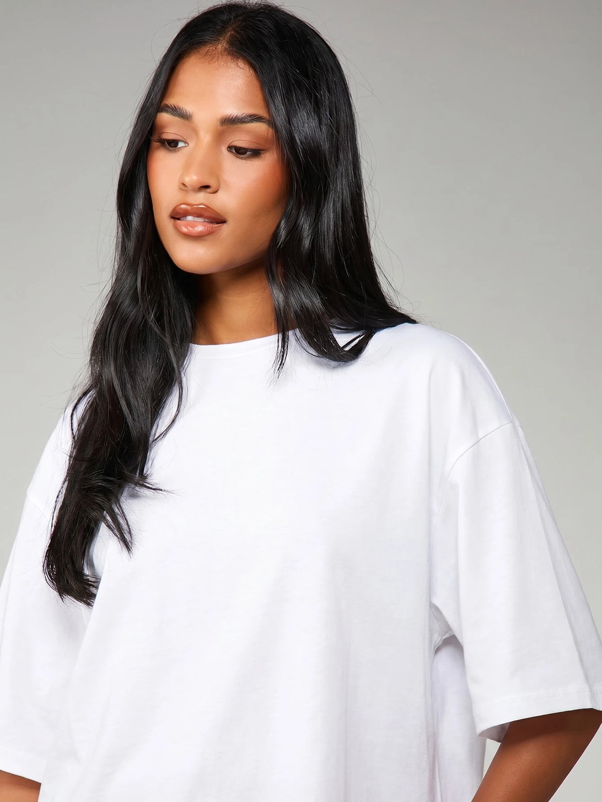 MISSGUIDED Oversized T-Shirt Style Midi Dress With Sheer Lace Scalloped Hem Detail - image 12