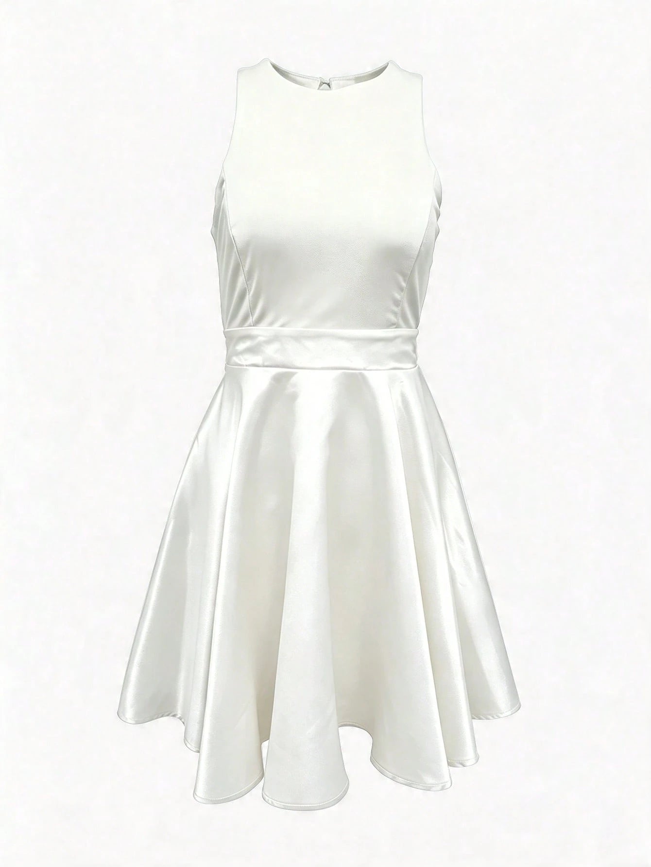 Women's Elegant Romantic Short A-Line Puff Dress, Halter Neck Backless Dress Party White Summer - image 19