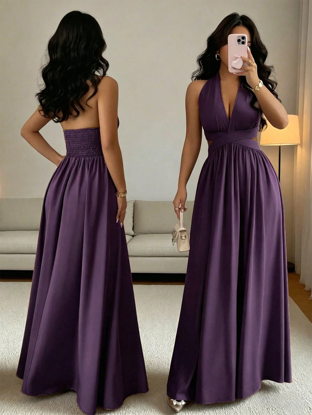 Women's Lilac Purple Elegant Party Dress