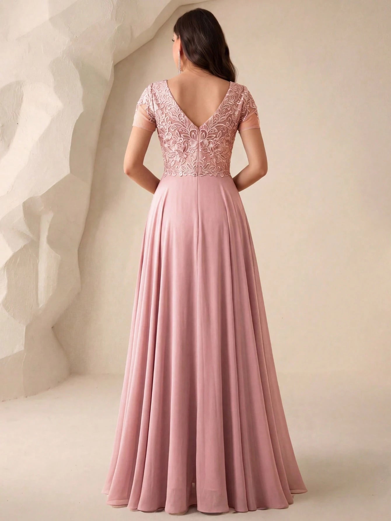 UNITHORSE Floral Embroidered Chiffon Bridesmaid Dress, Birthday Dress, Graduation Dress, Formal Dress Wedding - image 2