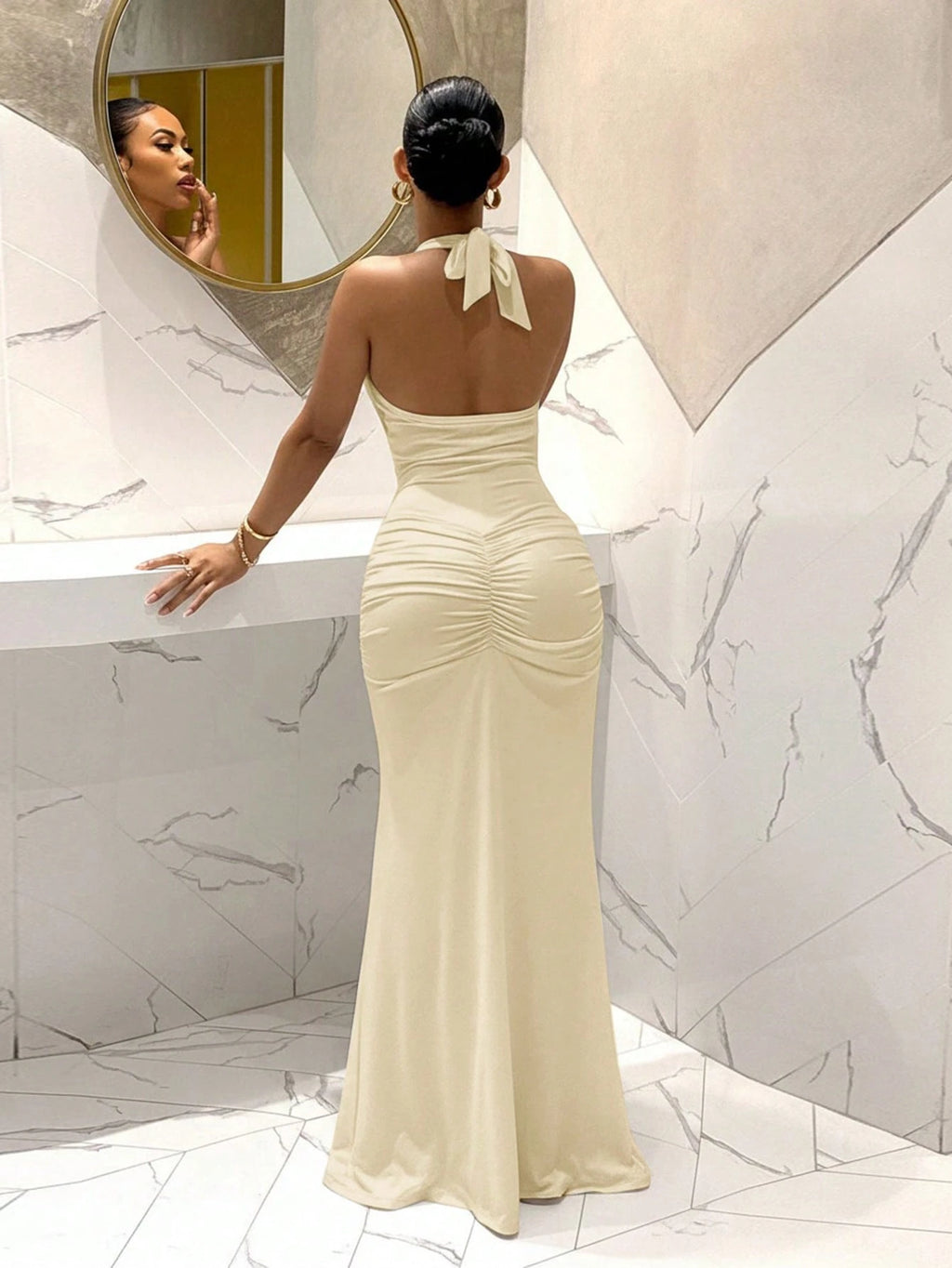 Slaydiva 2025 New Elegant Sexy Deep V-Neck Mermaid Dress, Suitable