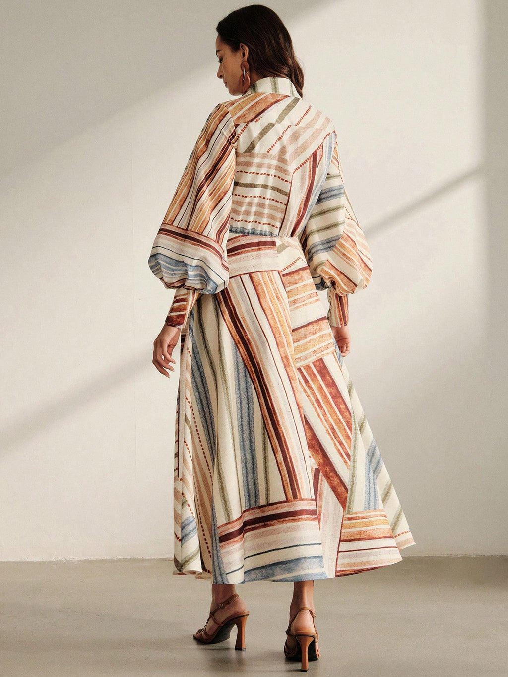 Anewsta Spring/Autumn Women's Vintage Vacation Style Multi-Color