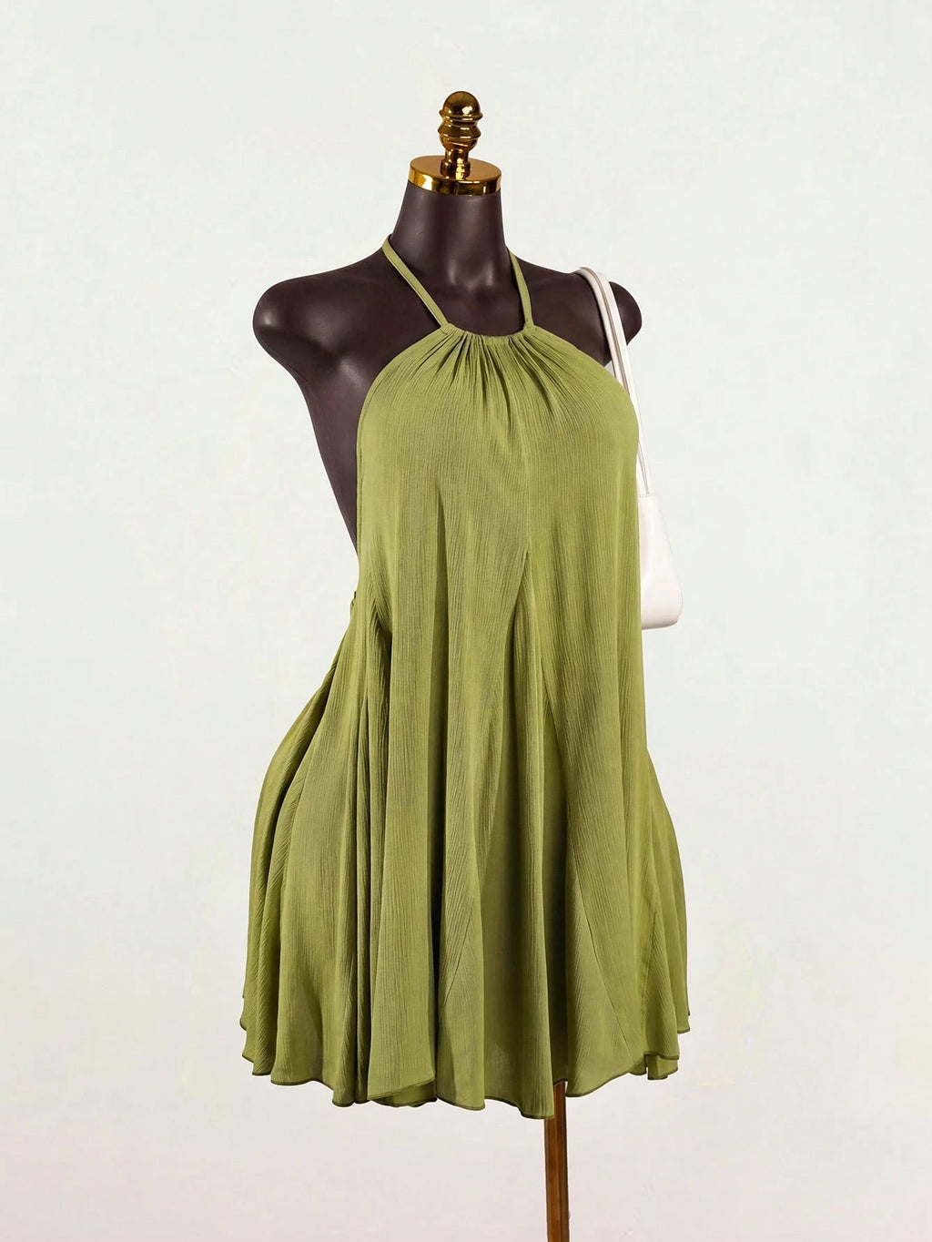 SaltGleam SaltGleam Women's Sexy Solid Color Backless Halter Neck