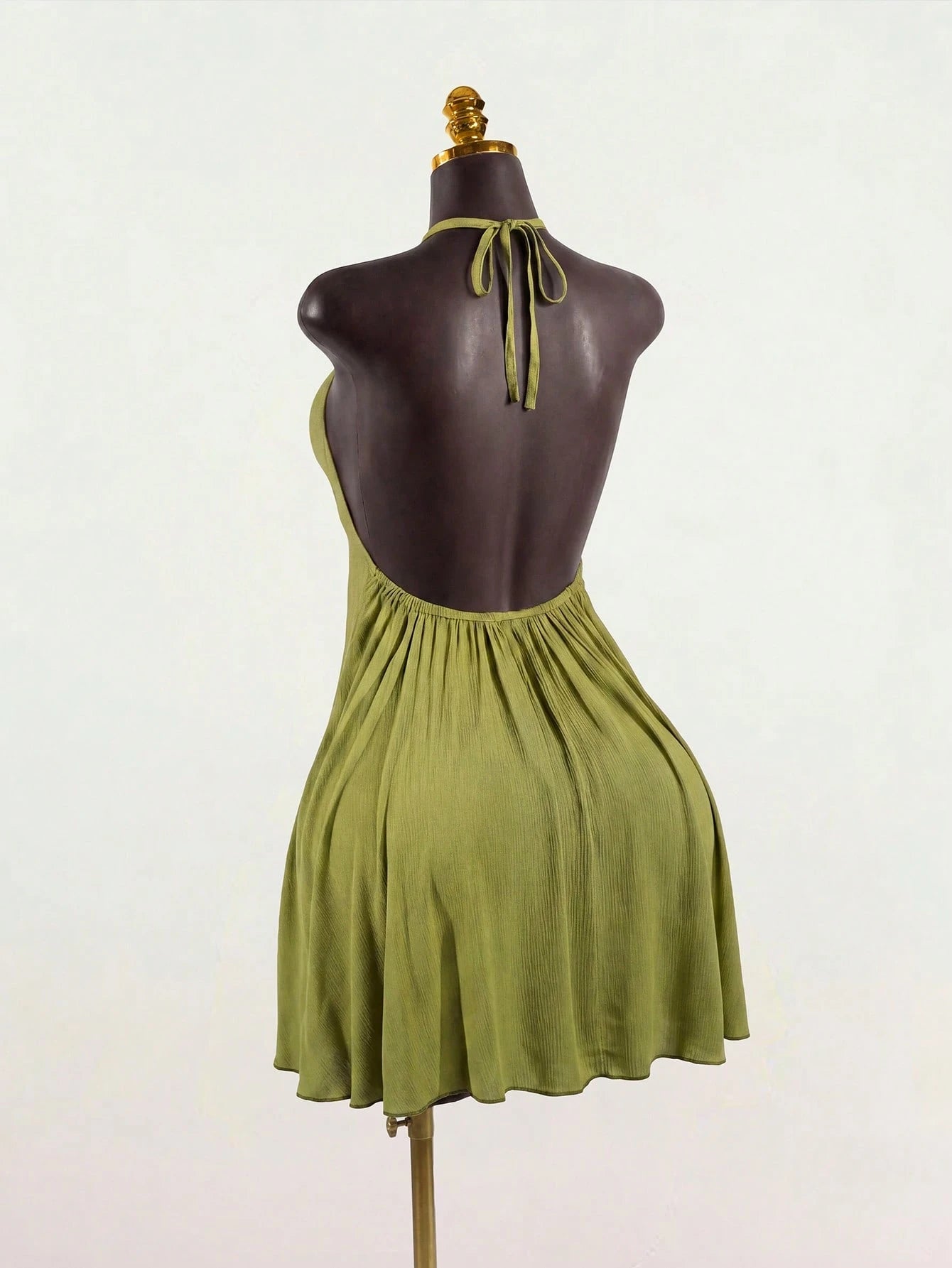 SaltGleam SaltGleam Women's Sexy Solid Color Backless Halter Neck