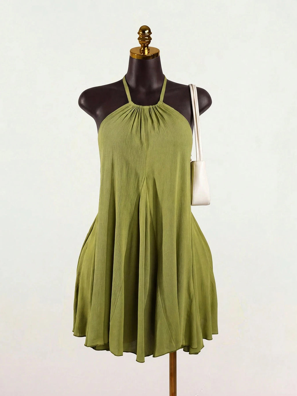 SaltGleam SaltGleam Women's Sexy Solid Color Backless Halter Neck