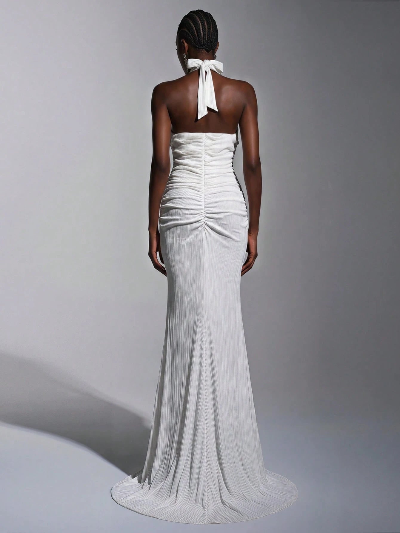 Elitara White Spring Elegant Party Wedding Holiday French Style Off-Shoulder V-Neck Mermaid Dress Metal - image 6