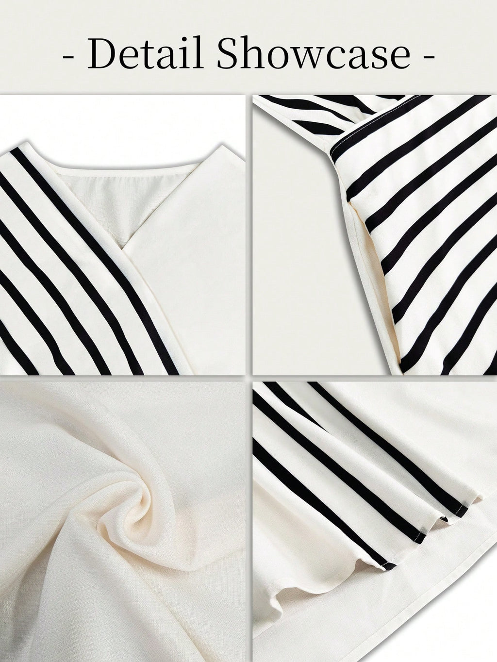Breezaya +Women's V-Neck Striped Patchwork Casual Vacation Dress,