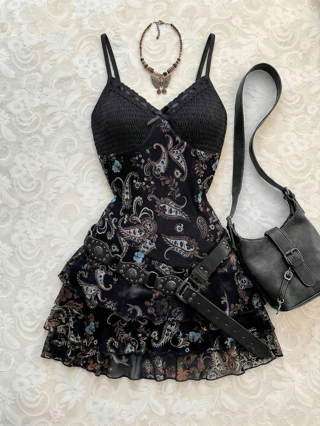 Flirla Women's Summer Dress In All Shades Of Brown,Floral Print &