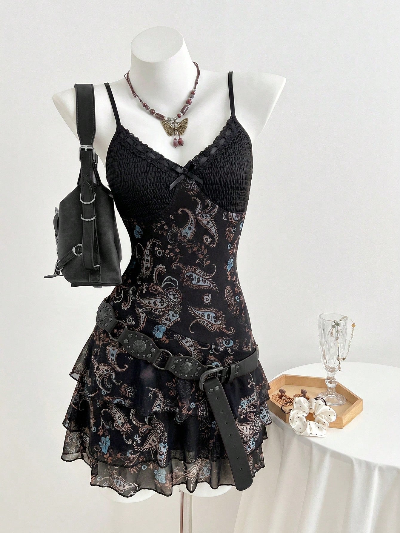 Flirla Women's Summer Dress In All Shades Of Brown,Floral Print &