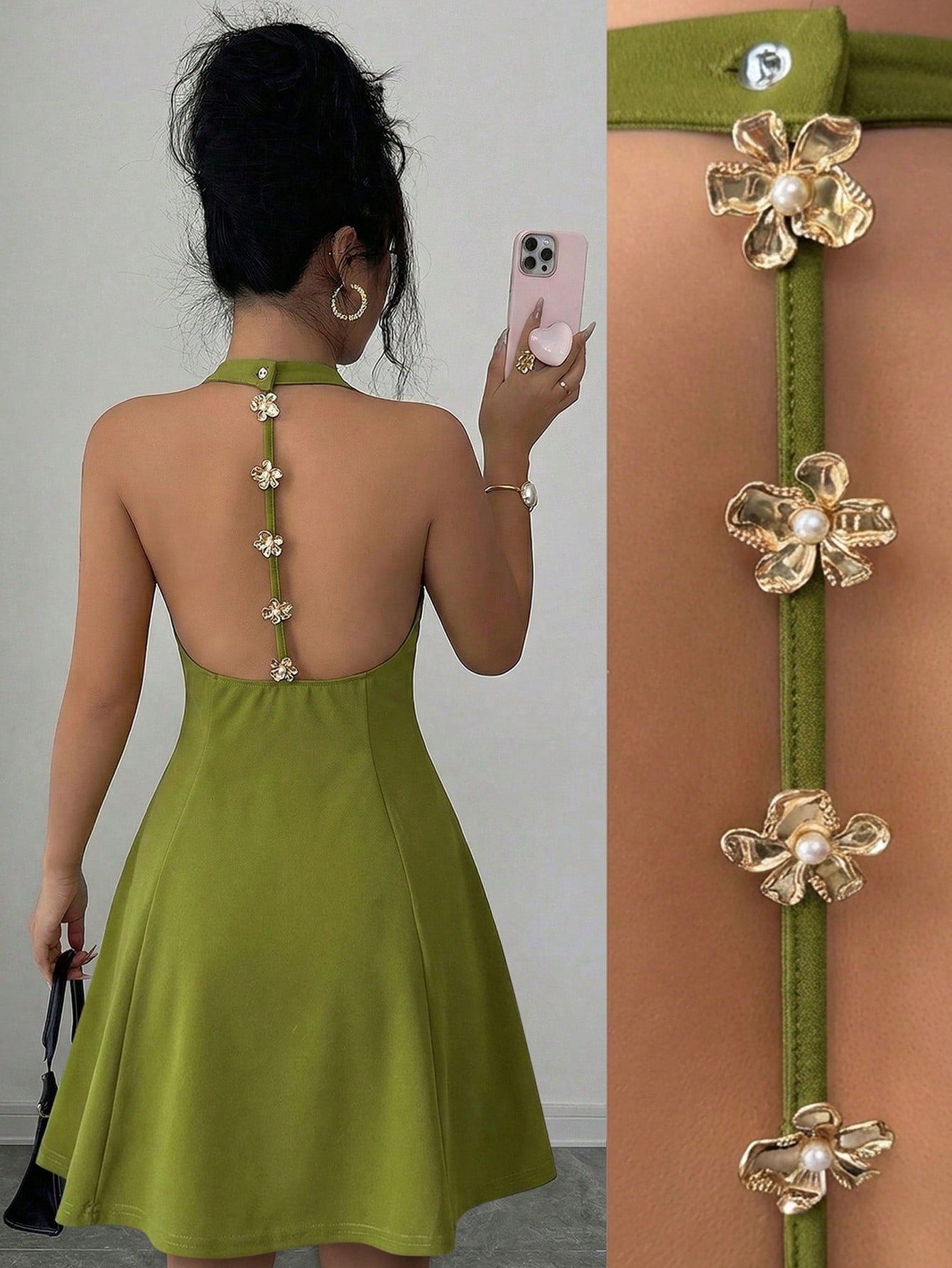 Elenzga Women's Elegant Vacation & Commute Halter Backless Solid