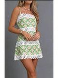 KZKZWK Women's Floral Print Corset Mini Dress, Spaghetti Strap With