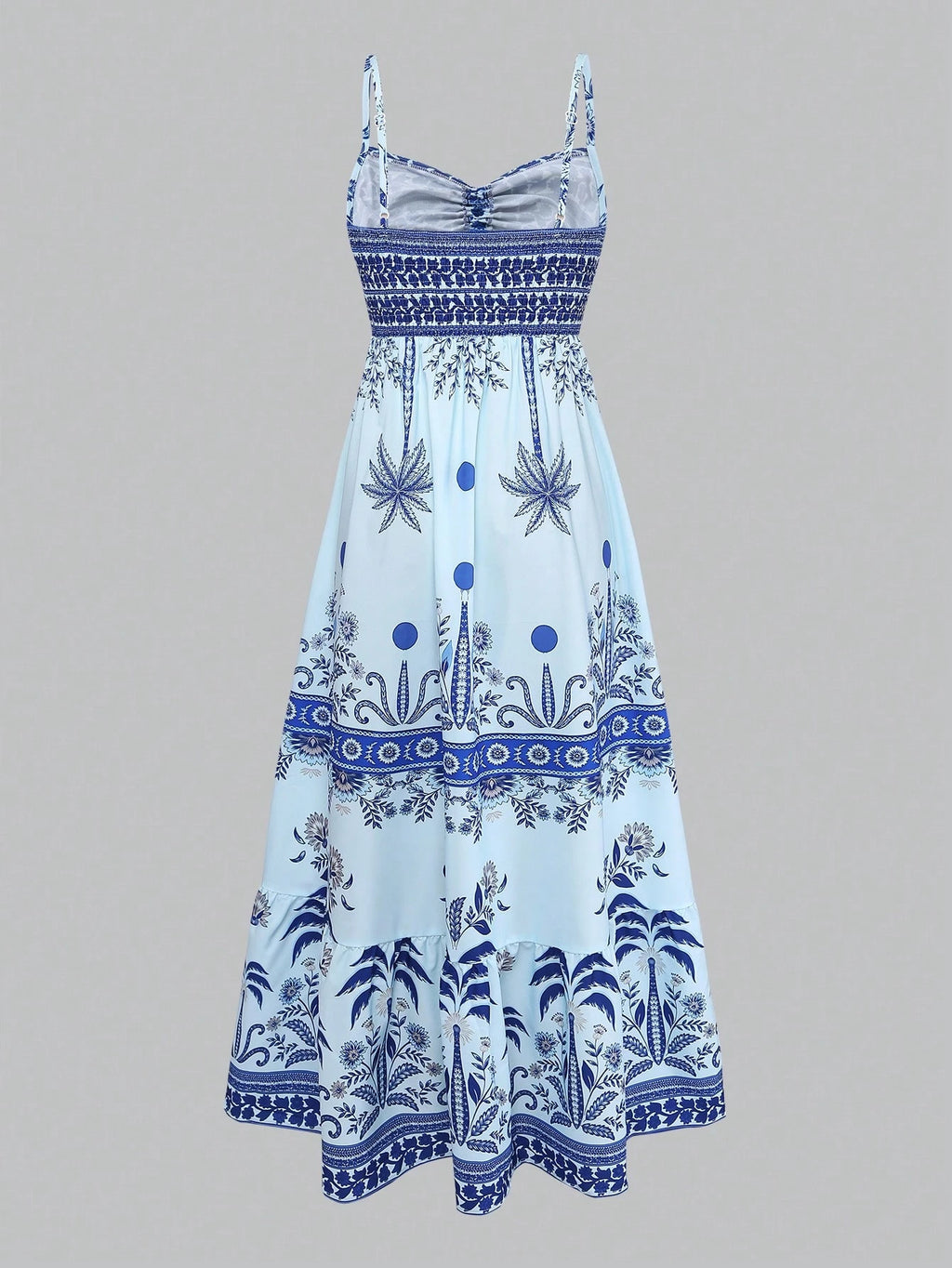 GlowEve Women's White And Blue Floral Summer Boho Beach Vacation