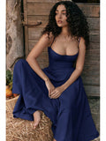 Women's Beige Corset Midi Dress, Spaghetti Strap Sweetheart Neck
