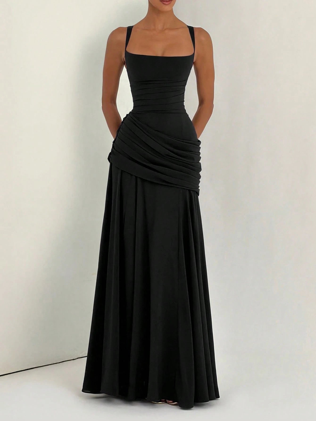 Yellow Elegant Strapless Summer Fitted Dress, Casual Backless Sleeveless Pleated Party Club Dress For Women - image 11