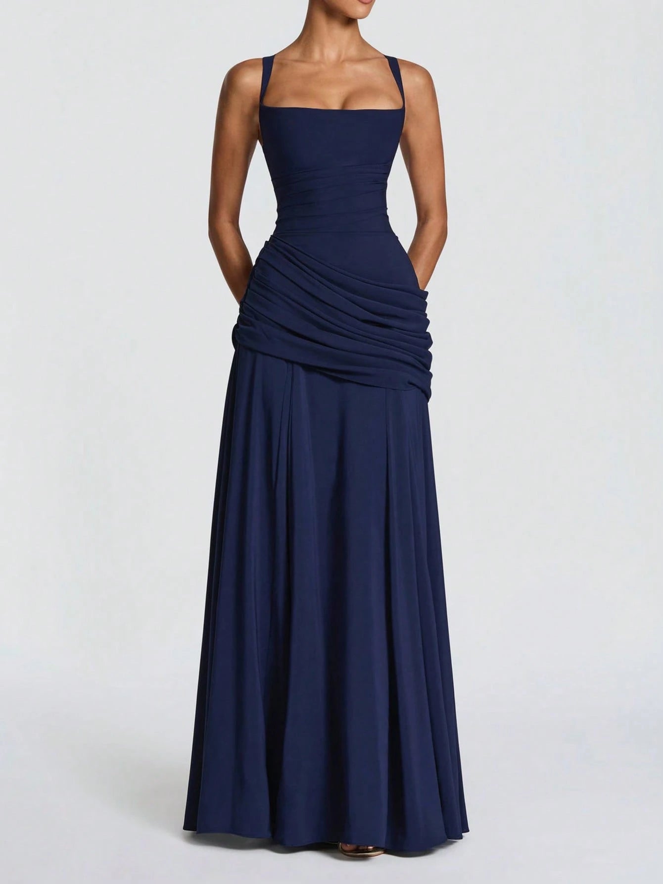 Yellow Elegant Strapless Summer Fitted Dress, Casual Backless Sleeveless Pleated Party Club Dress For Women - image 8