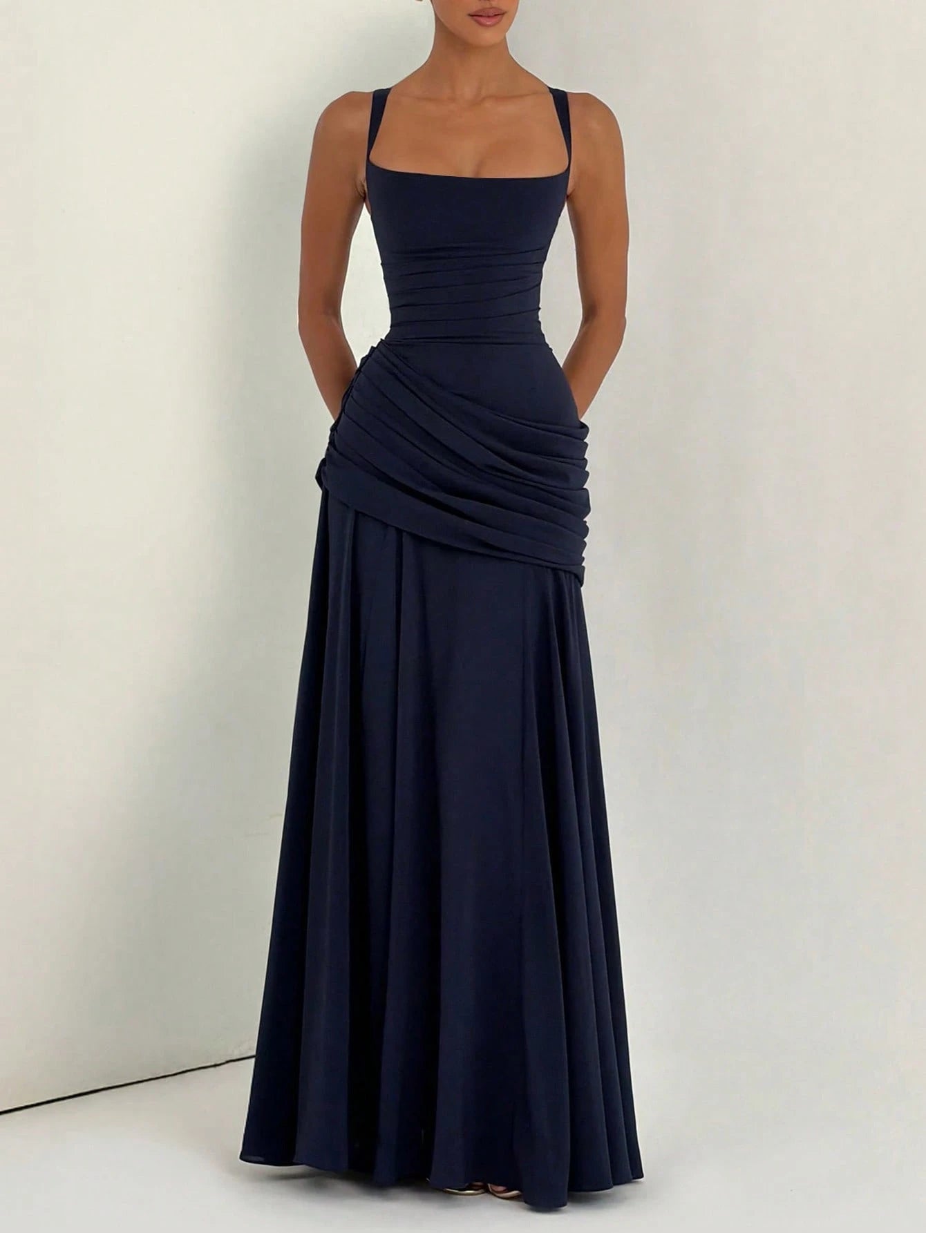 Yellow Elegant Strapless Summer Fitted Dress, Casual Backless Sleeveless Pleated Party Club Dress For Women - image 7