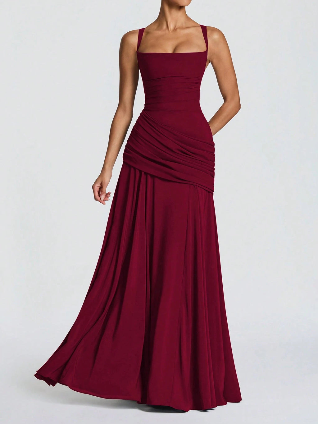Yellow Elegant Strapless Summer Fitted Dress, Casual Backless Sleeveless Pleated Party Club Dress For Women - image 20