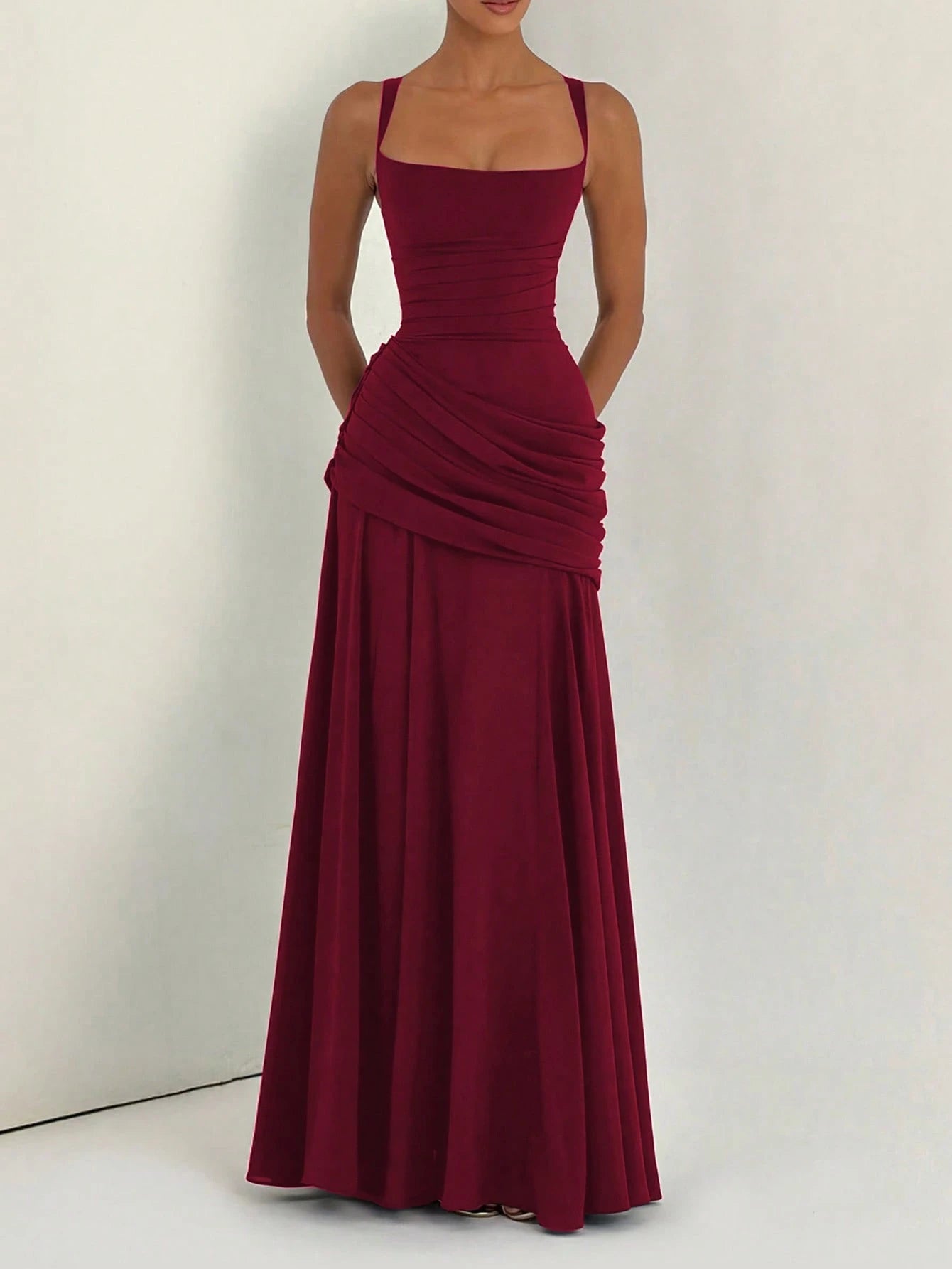 Yellow Elegant Strapless Summer Fitted Dress, Casual Backless Sleeveless Pleated Party Club Dress For Women - image 19