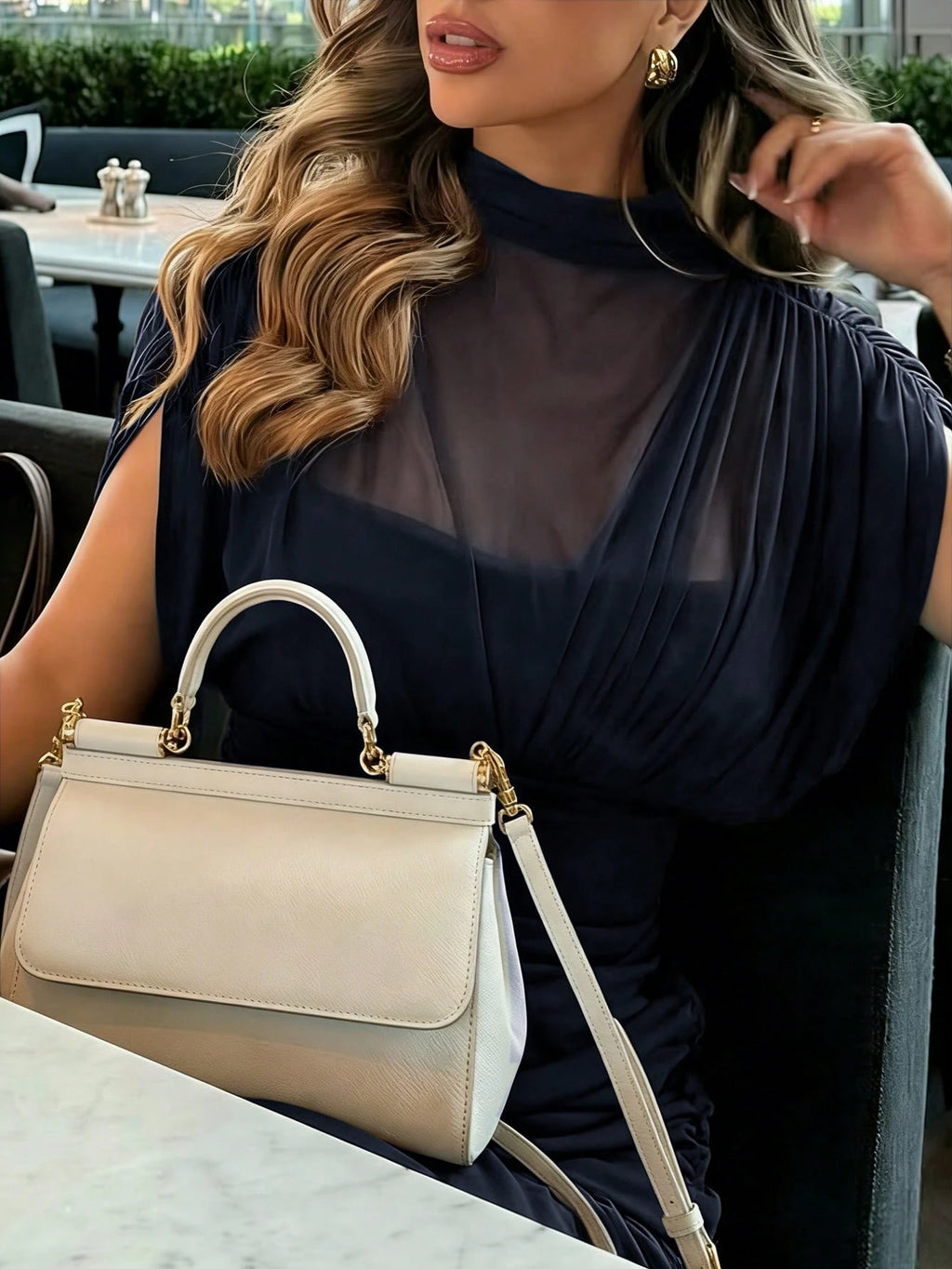Yepolly-Pop Women Late Summer Fall Elegant Long Sleeve Maxi Dress, Mock Neck Ruched Sheer Bodycon Gown, - image 15