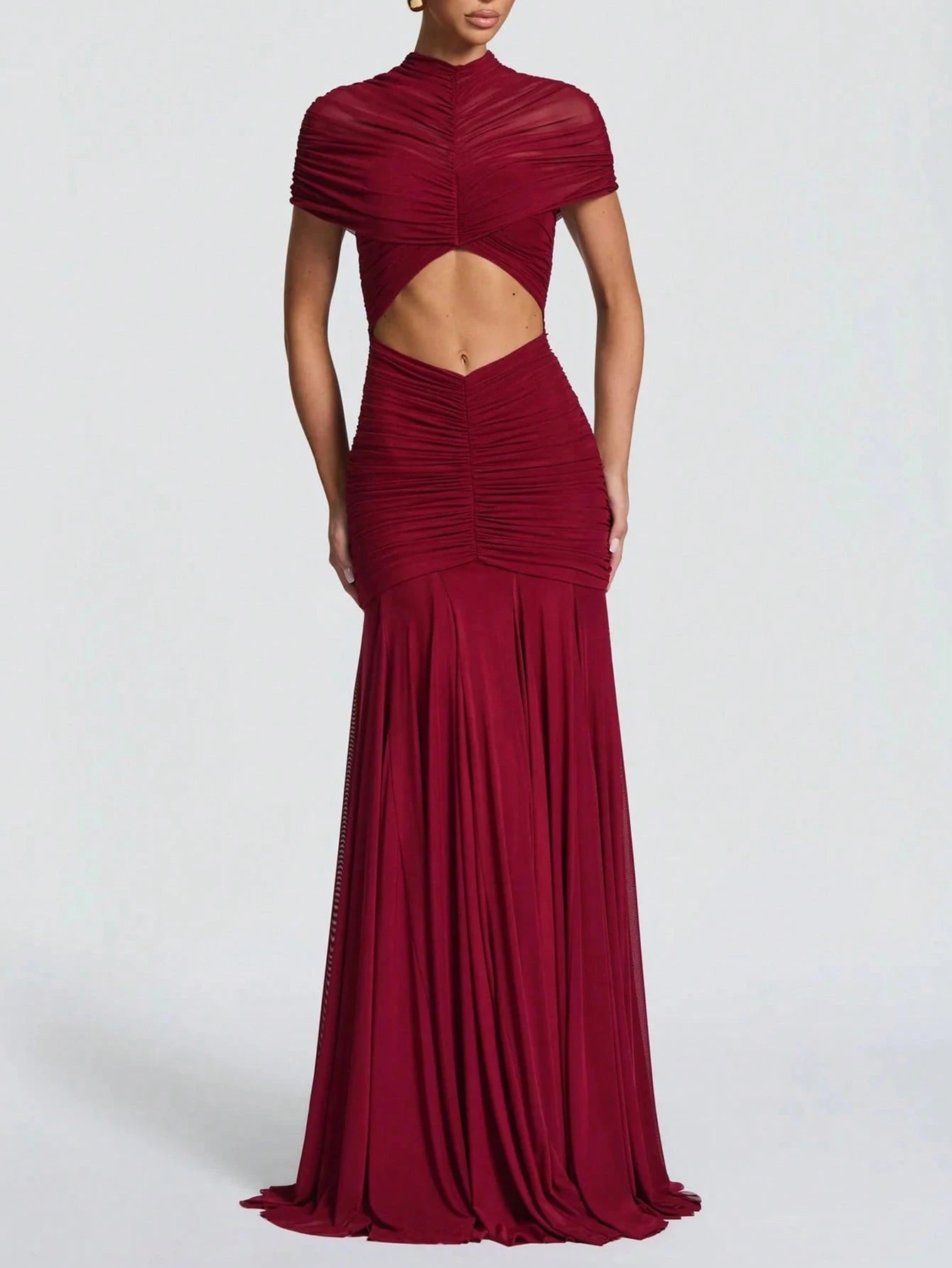 Double-Layer Mesh Elegant & Fashionable Wedding Dress, Sexy Pleated Dress - image 8