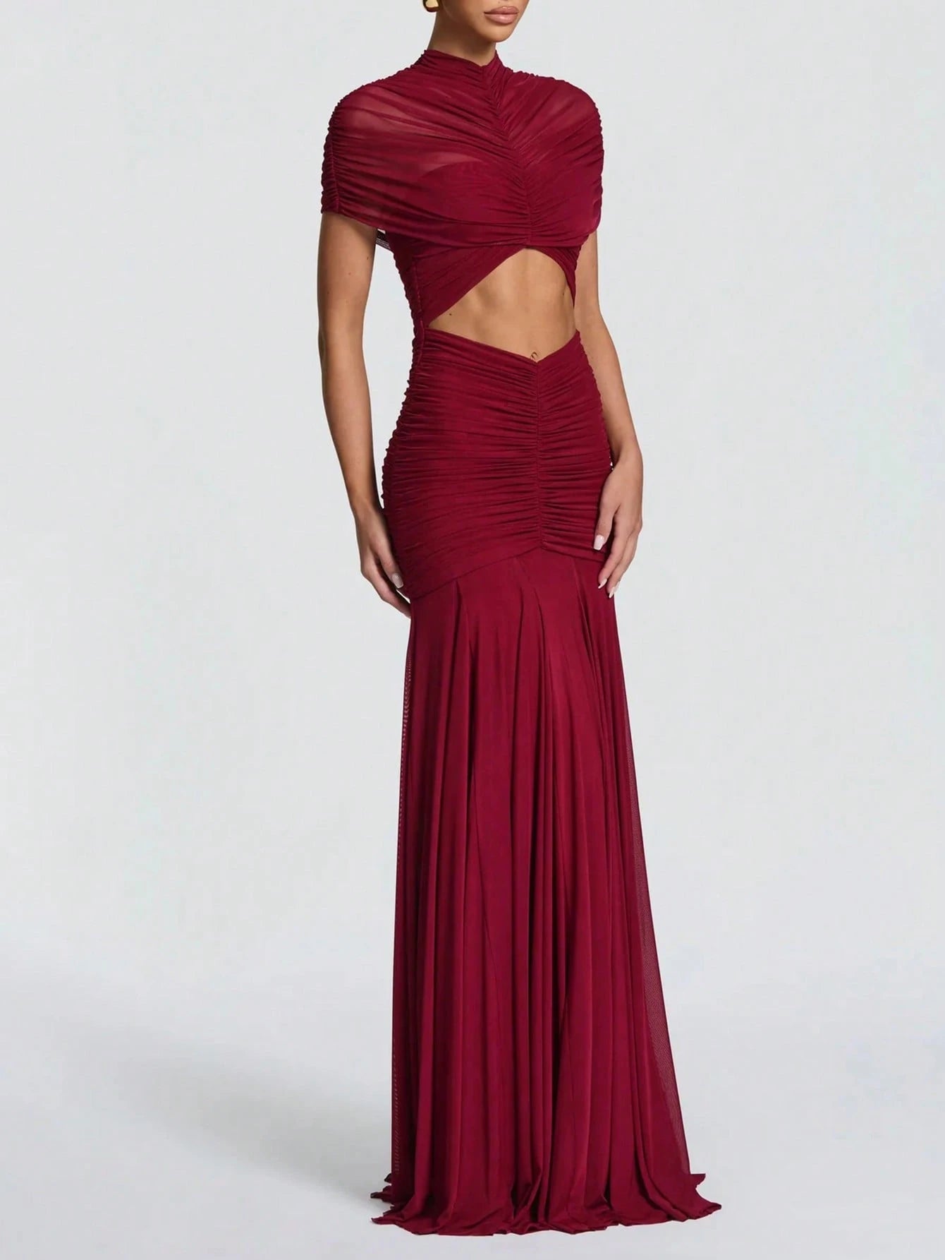 Double-Layer Mesh Elegant & Fashionable Wedding Dress, Sexy Pleated Dress - image 7
