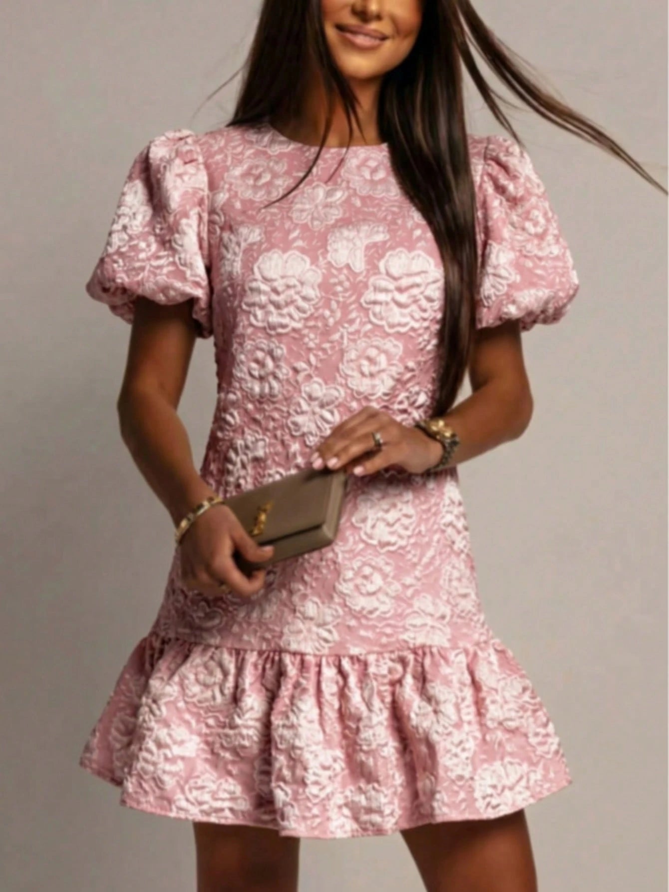 Women's White Short Dress Elegant Summer Yellow - image 13