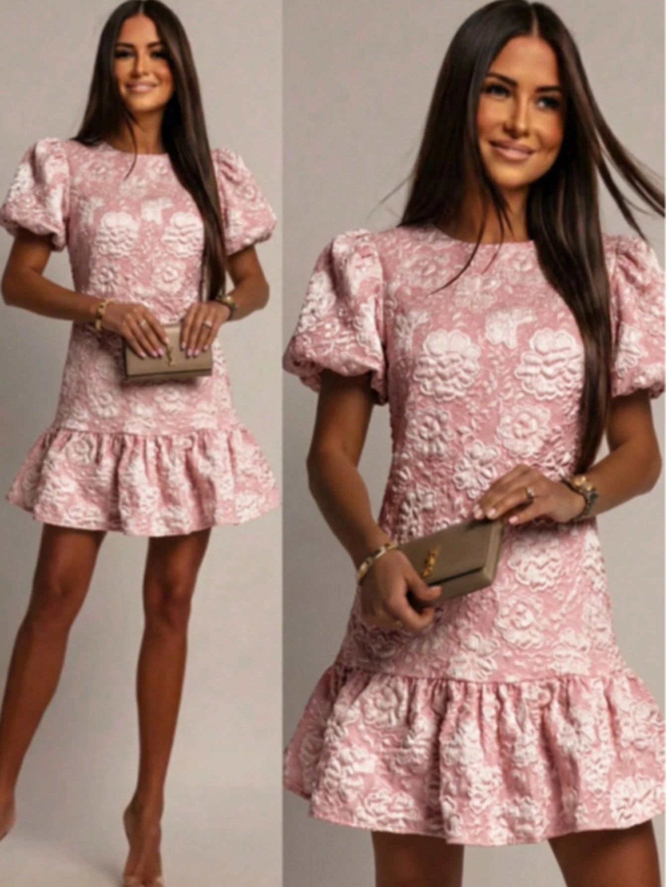 Women's White Short Dress Elegant Summer Yellow - image 11