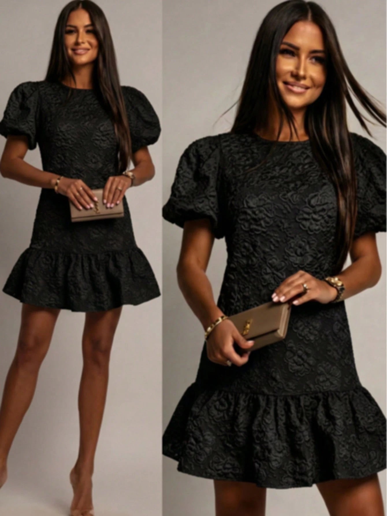 Women's White Short Dress Elegant Summer Yellow - image 15