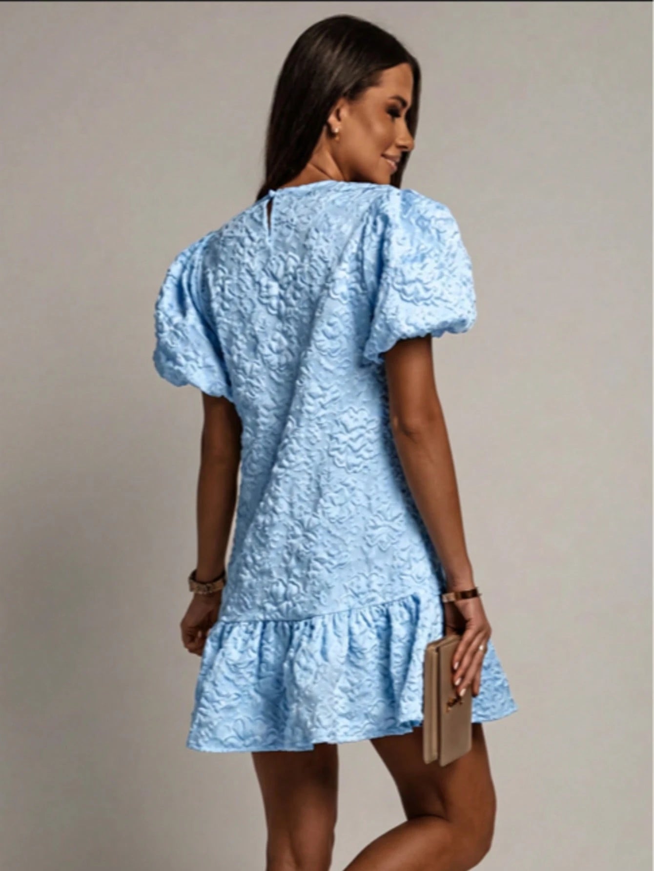 Women's White Short Dress Elegant Summer Yellow - image 10