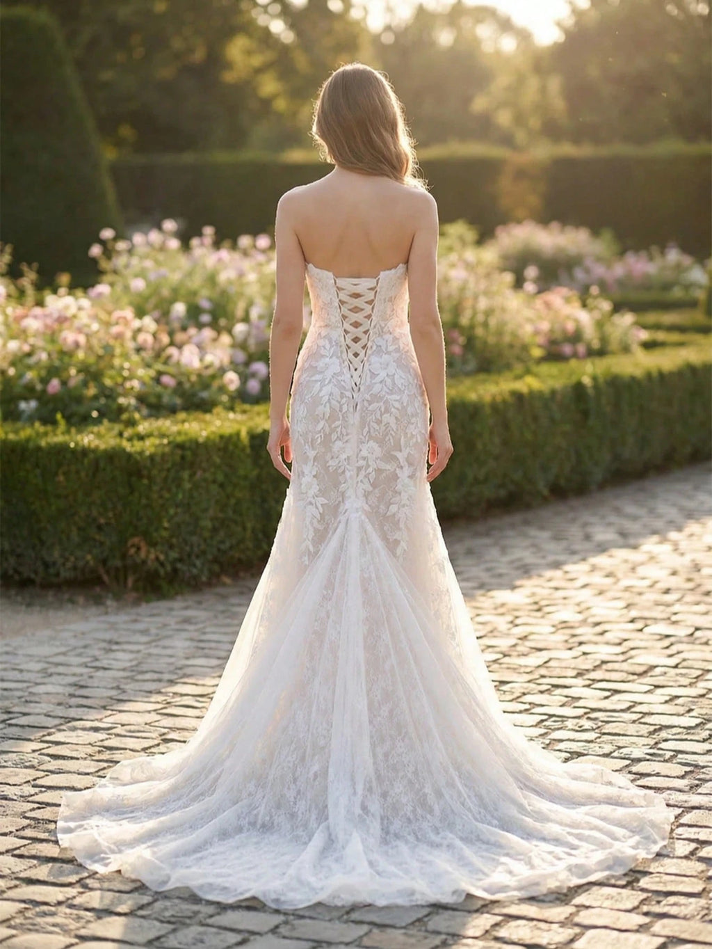 YOUKEFEIER 2025 Sexy Strapless Heart-Shaped Lace Embroidered Sequin Mermaid Hem Contrast Color Long Wedding - image 8