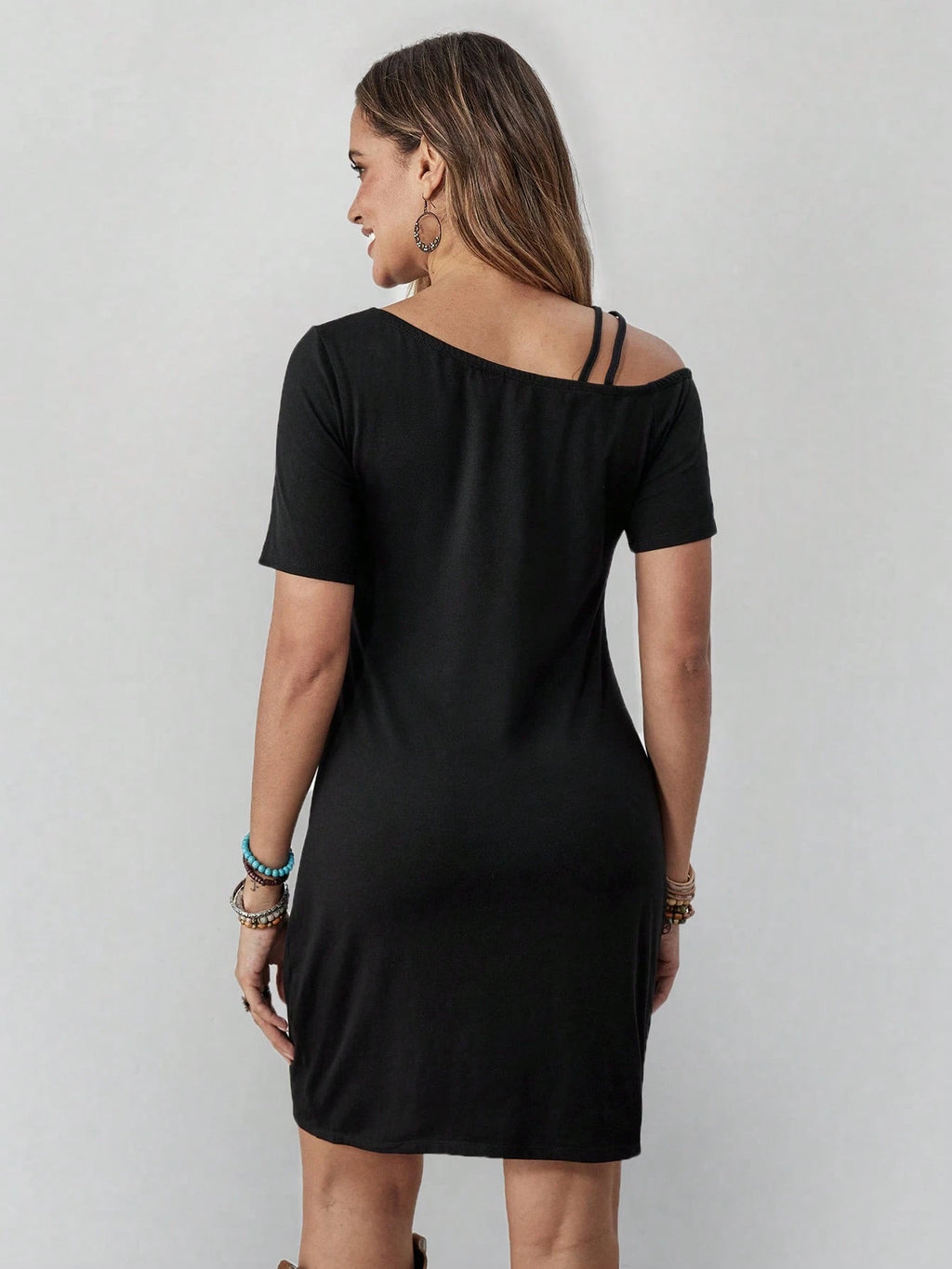 Wildy Women's Summer Casual Country Western Graphic Mini Dress,Black