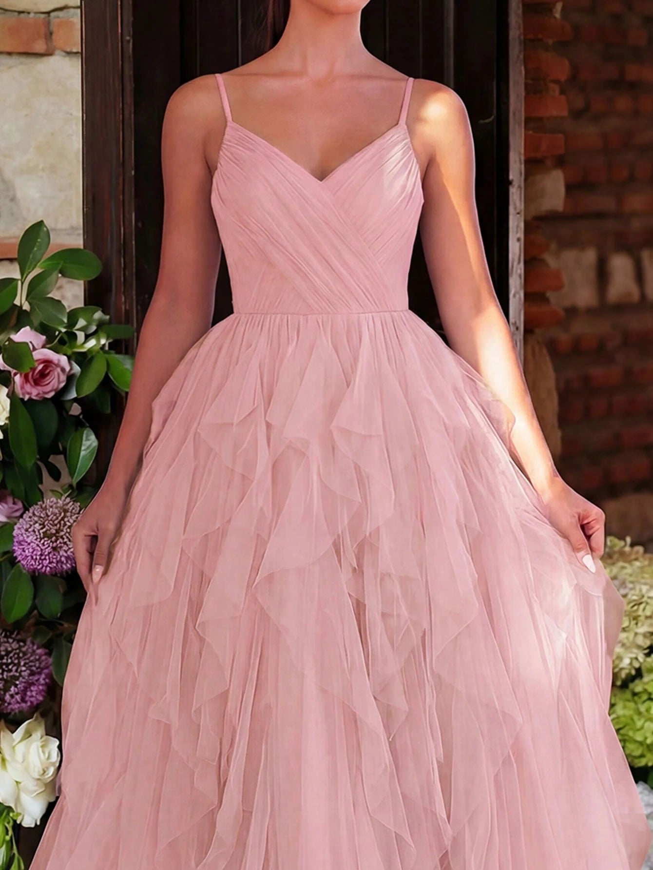 Faeriesty Elegant Romantic Charming Sleeveless Tulle Puff Dress With Layered Mesh Dress, Suitable For Formal - image 4