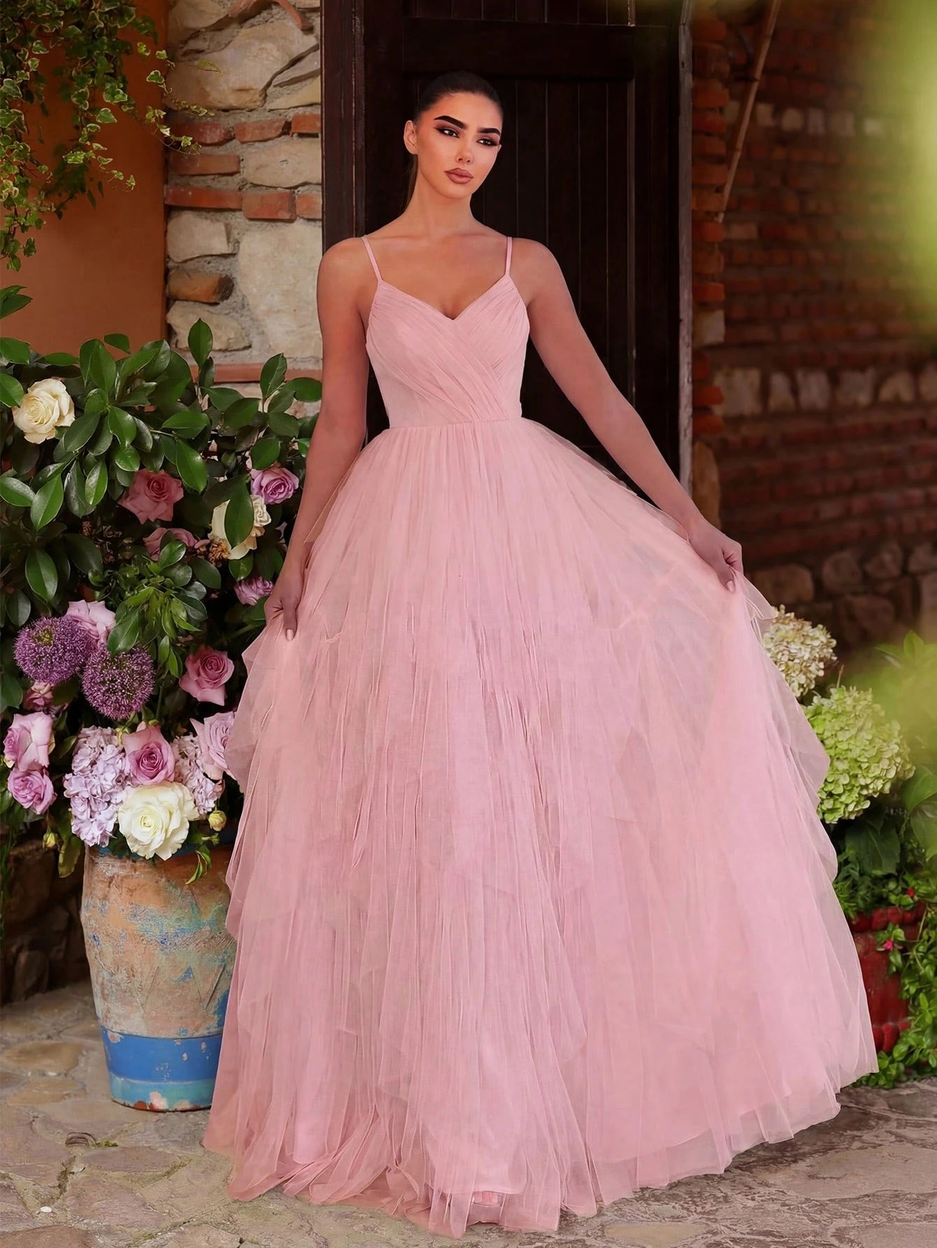 Faeriesty Elegant Romantic Charming Sleeveless Tulle Puff Dress With Layered Mesh Dress, Suitable For Formal - image 3