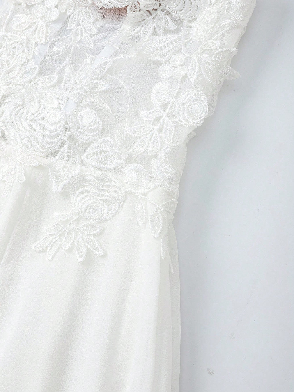 Glamrae Petite White, Summer, Elegant, Silky, Formal, Wedding Dress For Bride, Luxurious Embroidered Sequin - image 8