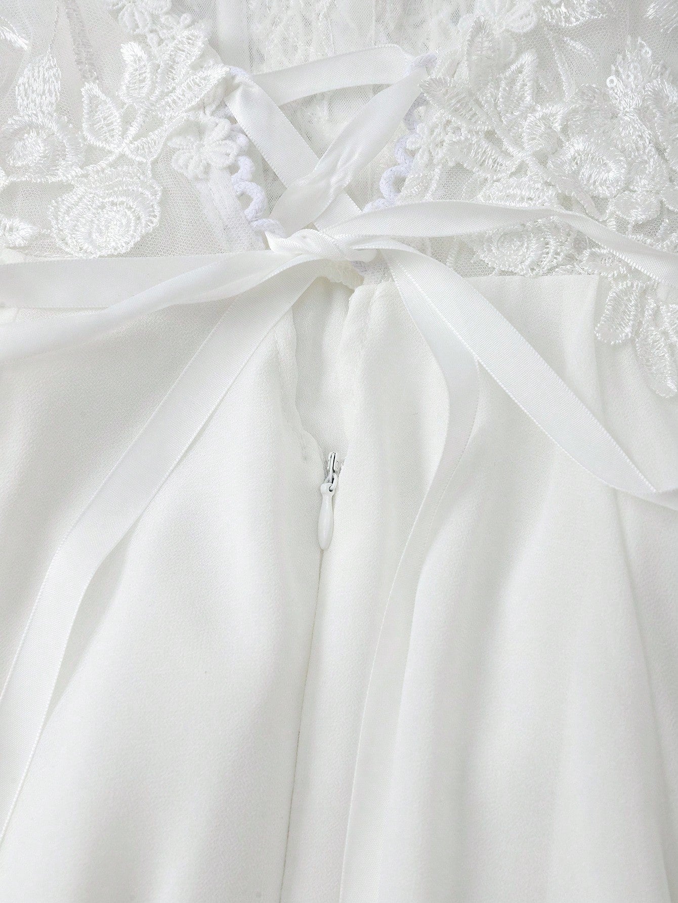 Glamrae Petite White, Summer, Elegant, Silky, Formal, Wedding Dress For Bride, Luxurious Embroidered Sequin - image 9