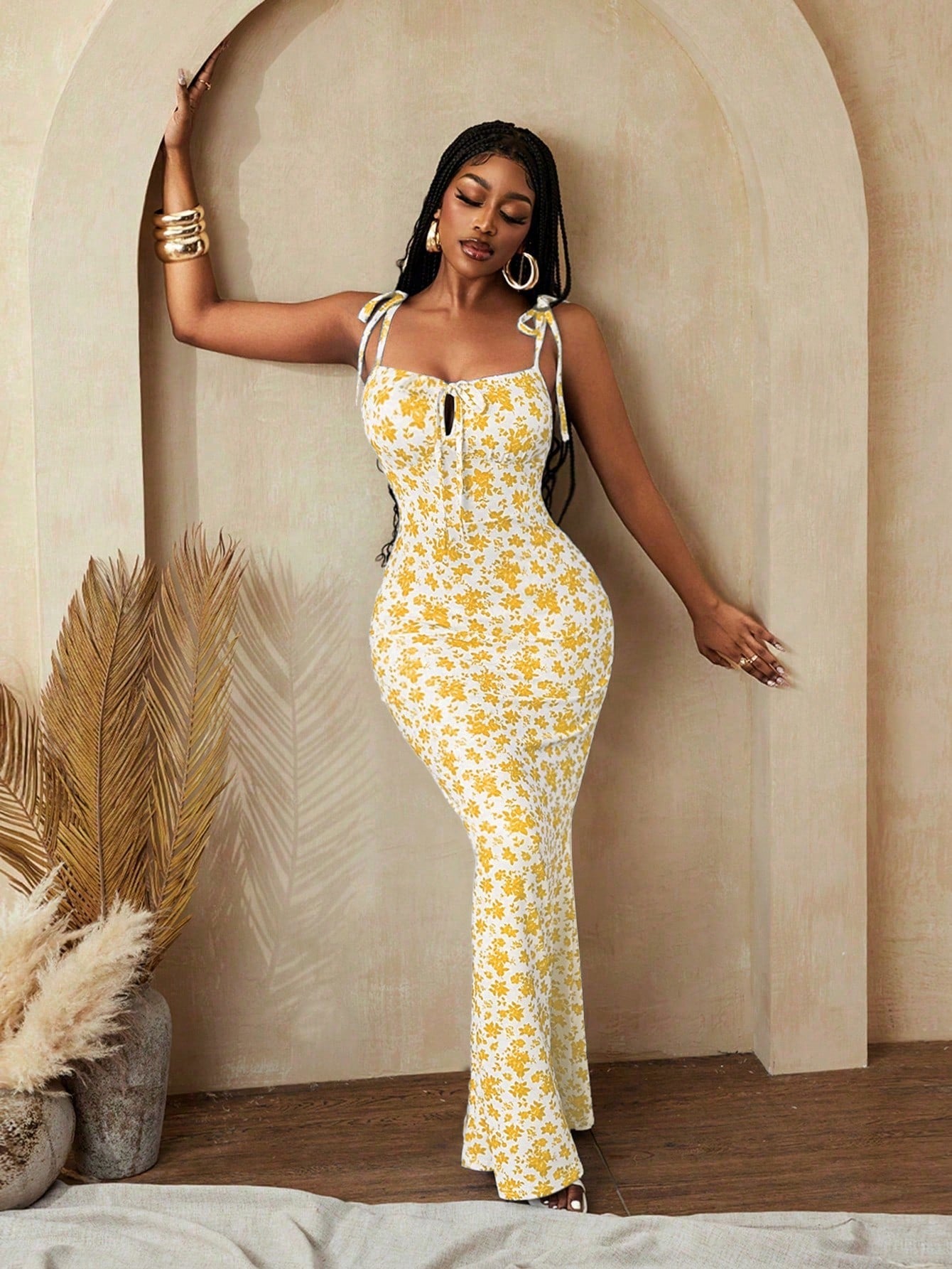 BamGleam Women Floral Print Bodycon Sexy Fashion Elegant Party